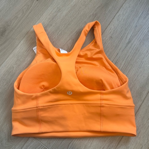 NWT Lululemon Wunder Train Long Line Bra Orange Size 6 C/D Cup Athletic Racer - Picture 3 of 9